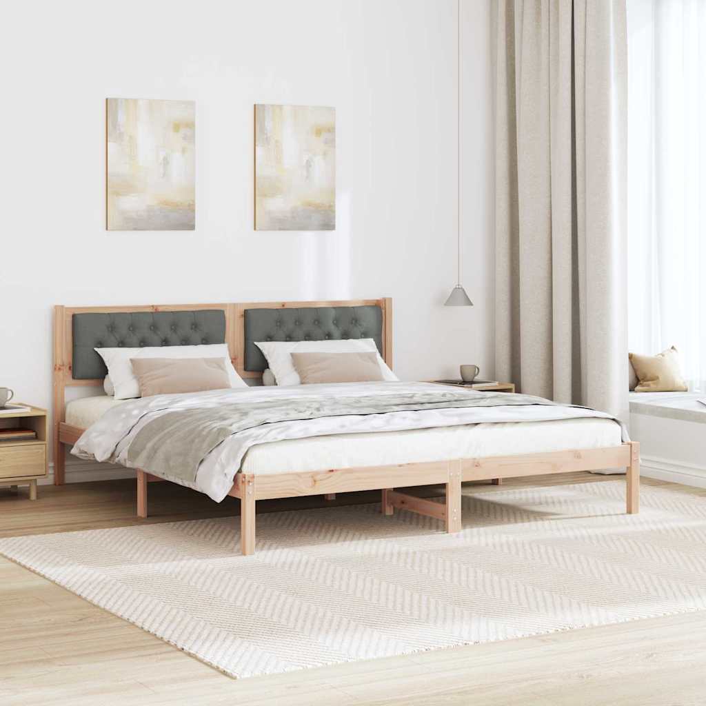 Bedframe Donkergrijs 160 x 200 cm Massief grenenhout is nu te koop bij PeponiXL, paradijselijk wonen!