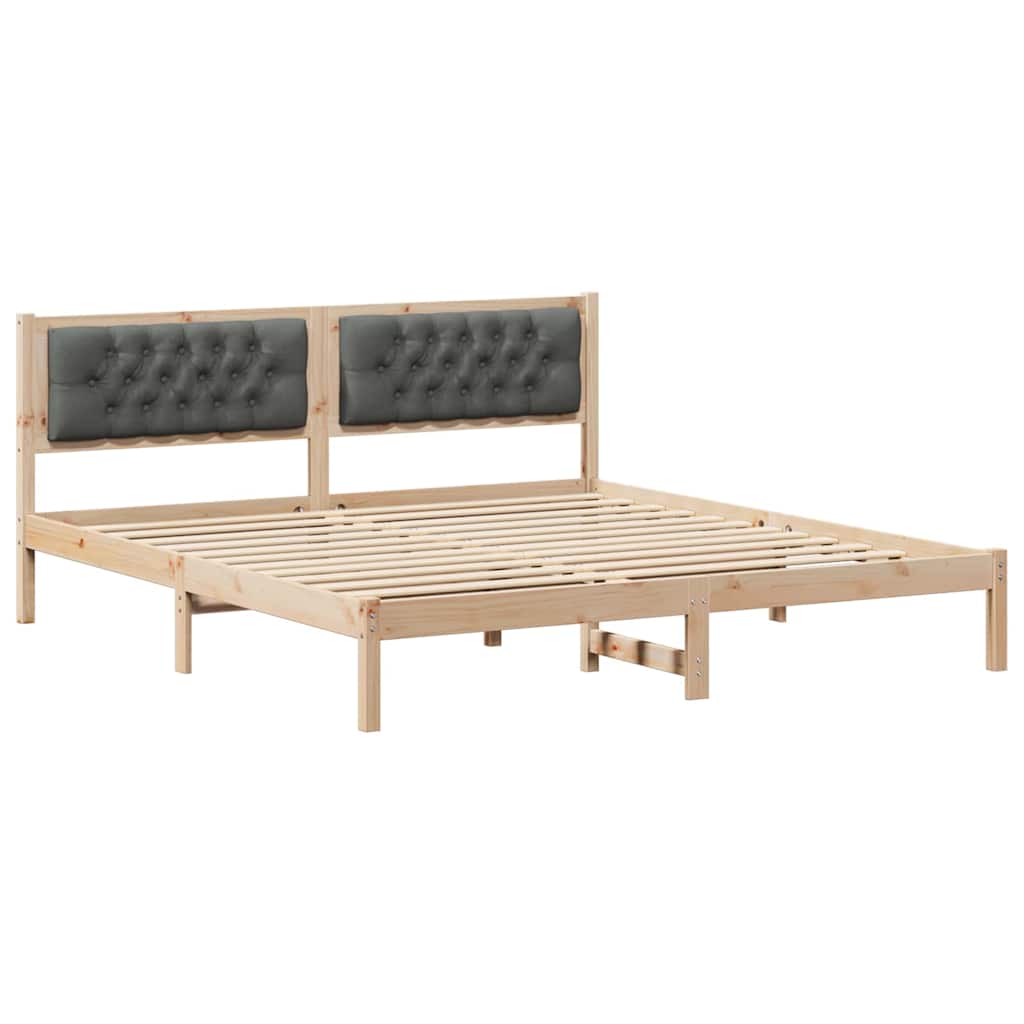 Bedframe Donkergrijs 160 x 200 cm Massief grenenhout is nu te koop bij PeponiXL, paradijselijk wonen!