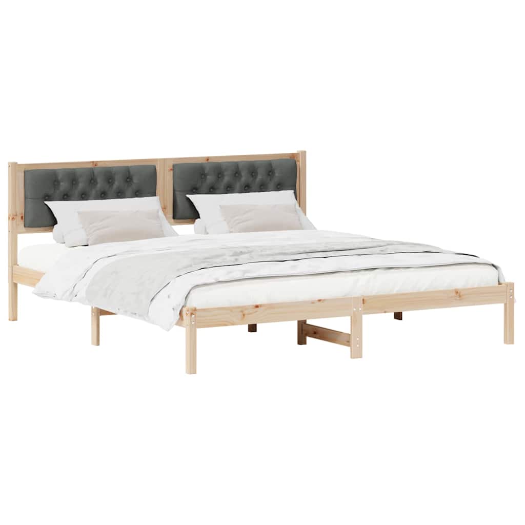 Bedframe Donkergrijs 160 x 200 cm Massief grenenhout is nu te koop bij PeponiXL, paradijselijk wonen!