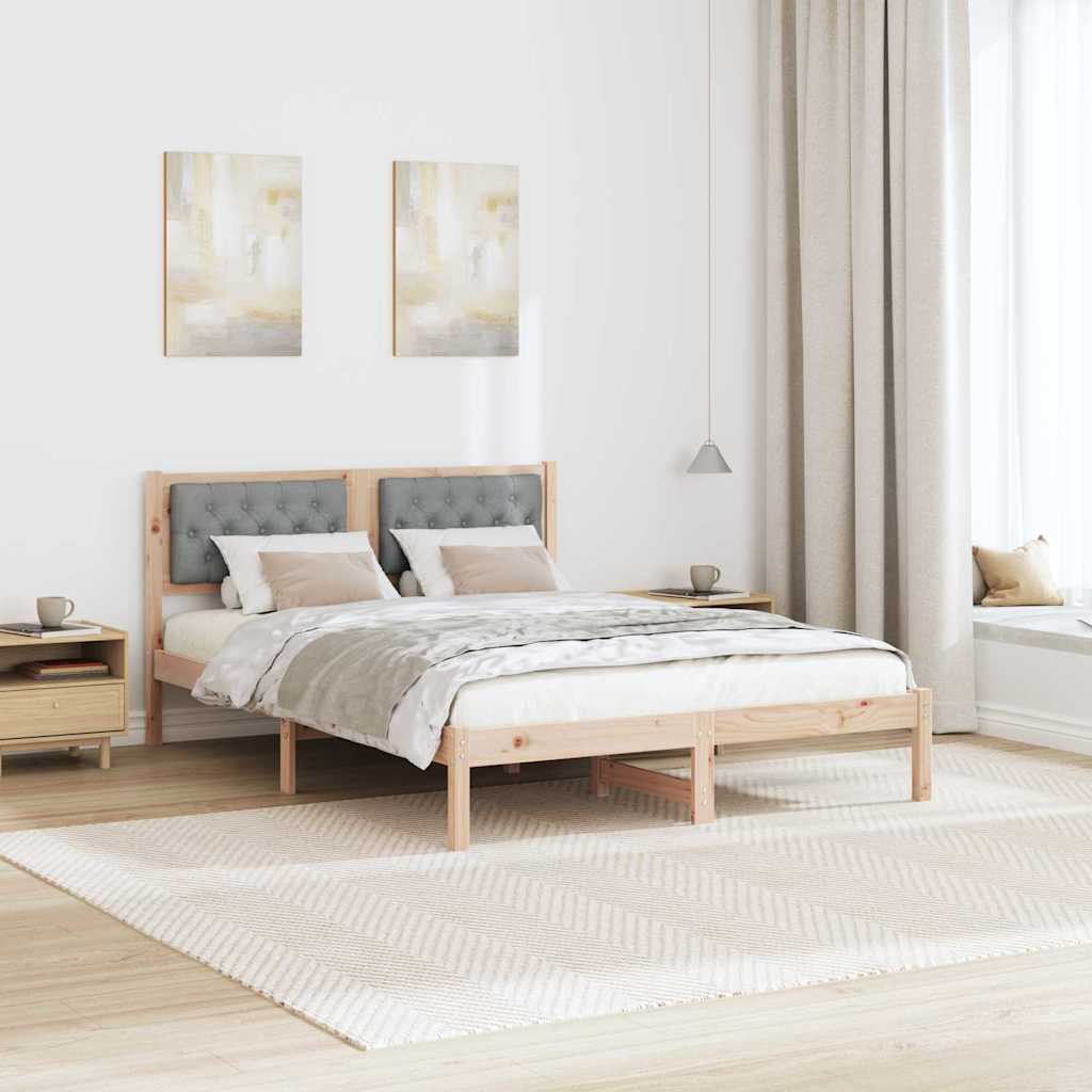 Bedframe Lichtgrijs 150 x 200 cm Massief grenenhout is nu te koop bij PeponiXL, paradijselijk wonen!