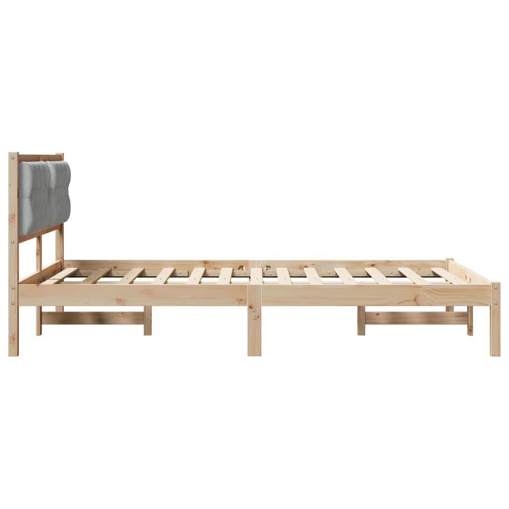 Bedframe Lichtgrijs 150 x 200 cm Massief grenenhout is nu te koop bij PeponiXL, paradijselijk wonen!