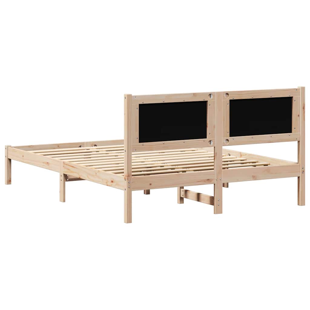 Bedframe met hoofdeinde Taupe 150 x 200 cm Massief grenenhout is nu te koop bij PeponiXL, paradijselijk wonen!