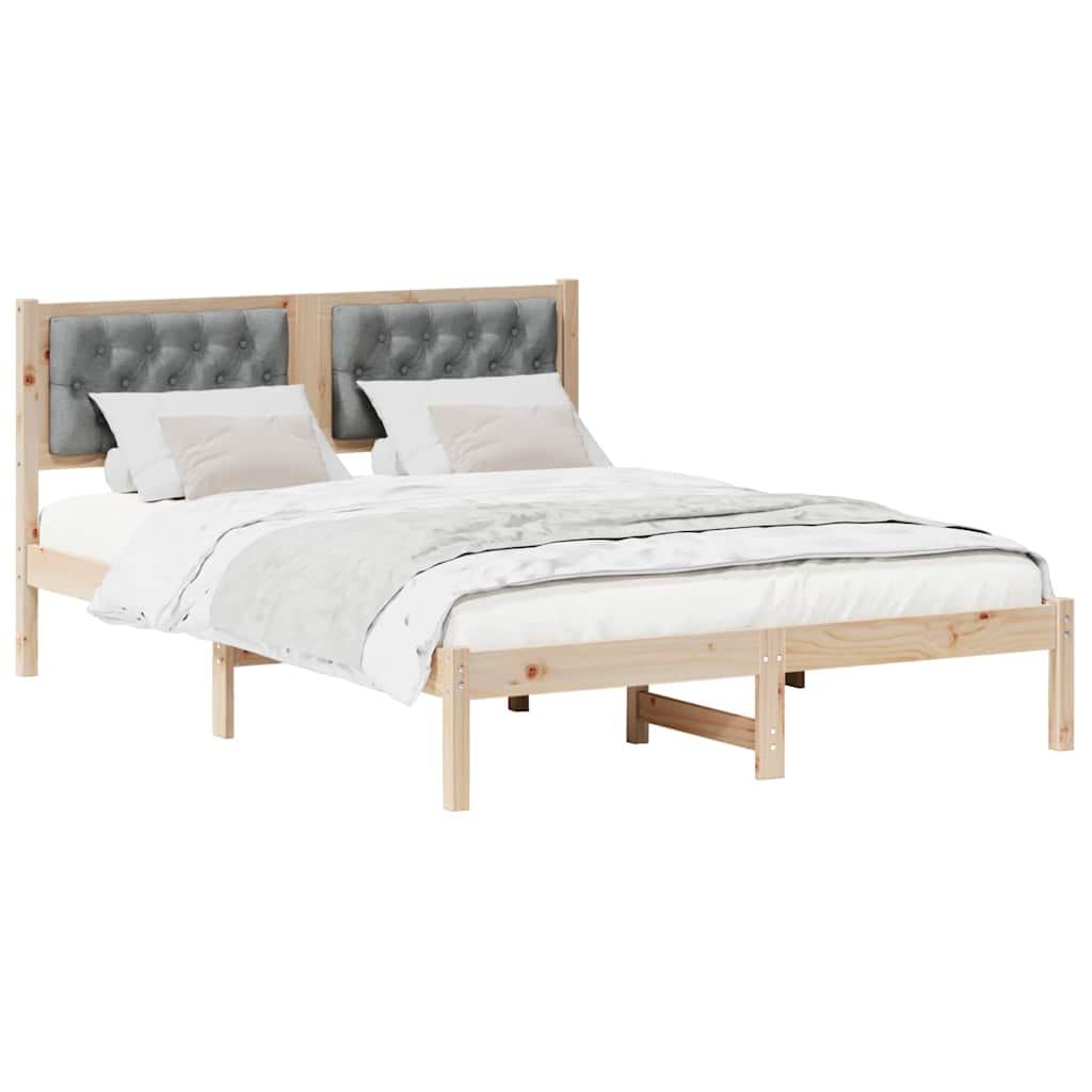 Bedframe Lichtgrijs 140 x 200 cm Massief grenenhout is nu te koop bij PeponiXL, paradijselijk wonen!