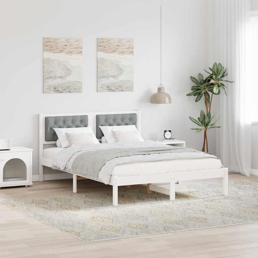 Bedframe Lichtgrijs 140 x 200 cm Massief grenenhout is nu te koop bij PeponiXL, paradijselijk wonen!