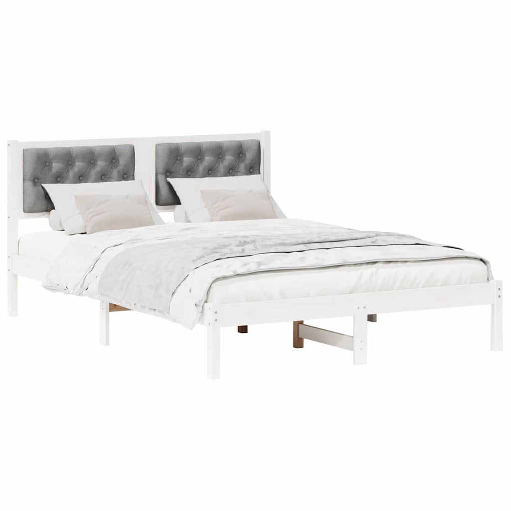 Bedframe Lichtgrijs 140 x 200 cm Massief grenenhout is nu te koop bij PeponiXL, paradijselijk wonen!