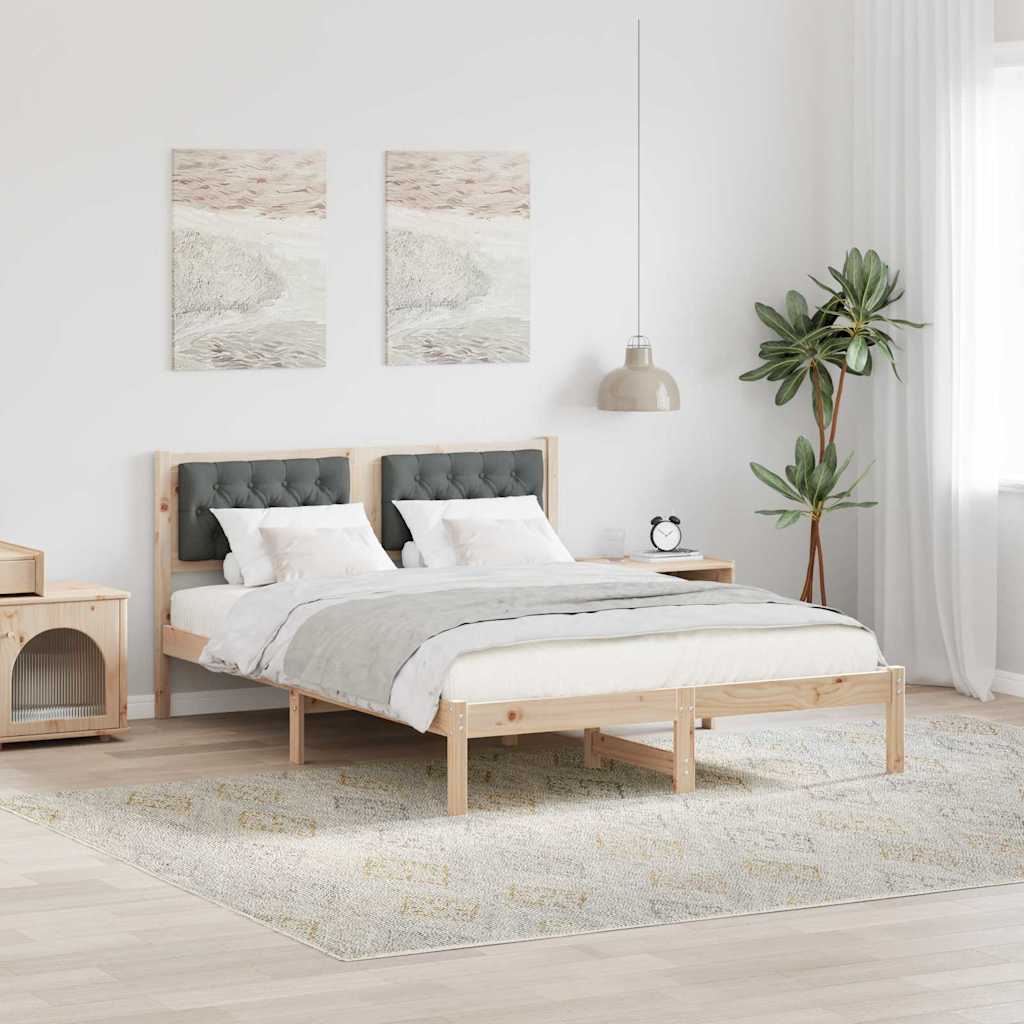 Bedframe Donkergrijs 140 x 190 cm Massief grenenhout is nu te koop bij PeponiXL, paradijselijk wonen!