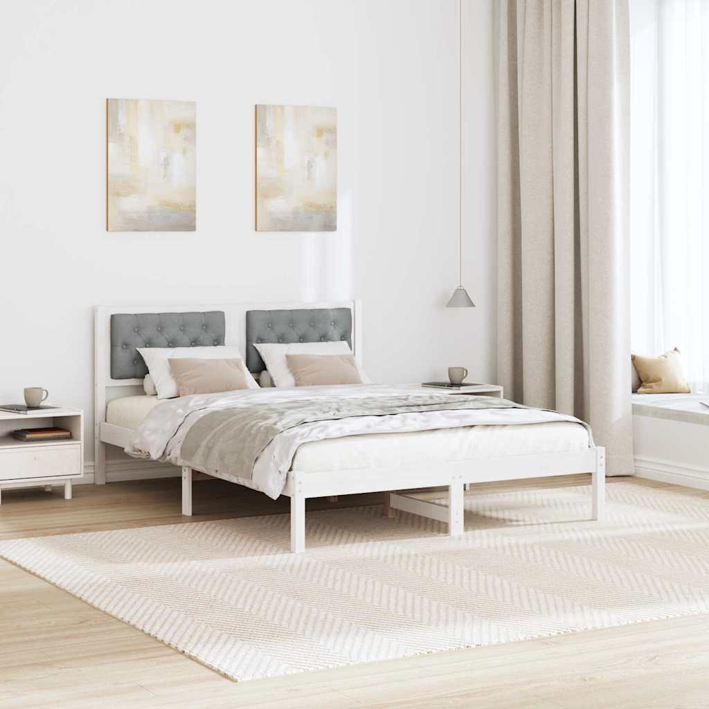 Bedframe Lichtgrijs 140 x 190 cm Massief grenenhout is nu te koop bij PeponiXL, paradijselijk wonen!