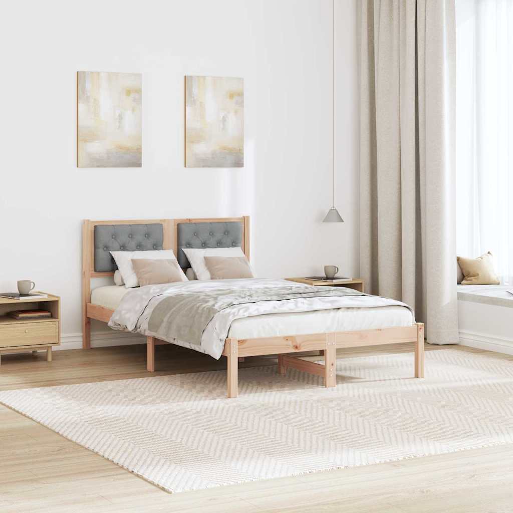 Bedframe Lichtgrijs 135 x 190 cm Massief grenenhout is nu te koop bij PeponiXL, paradijselijk wonen!