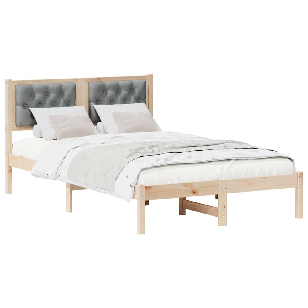 Bedframe Lichtgrijs 135 x 190 cm Massief grenenhout is nu te koop bij PeponiXL, paradijselijk wonen!