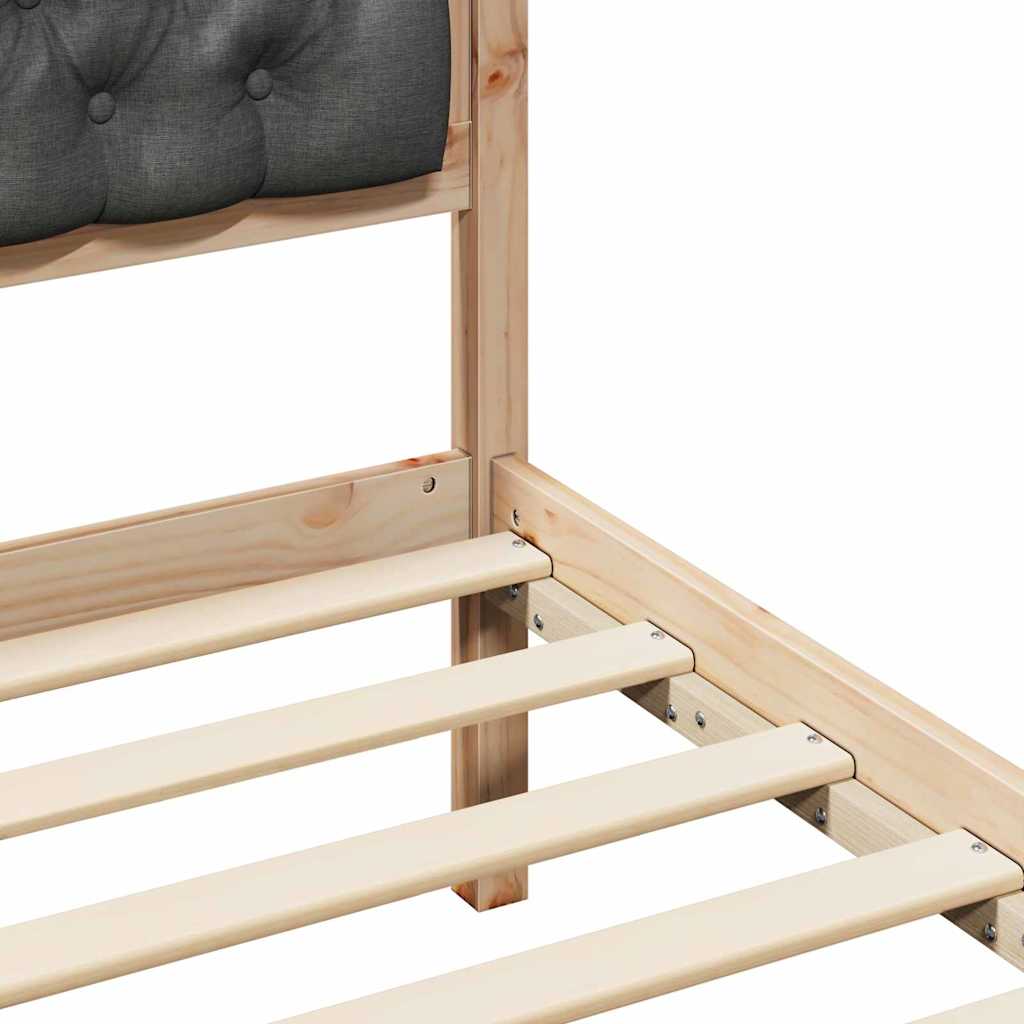 Bedframe Donkergrijs 135 x 190 cm Massief grenenhout is nu te koop bij PeponiXL, paradijselijk wonen!