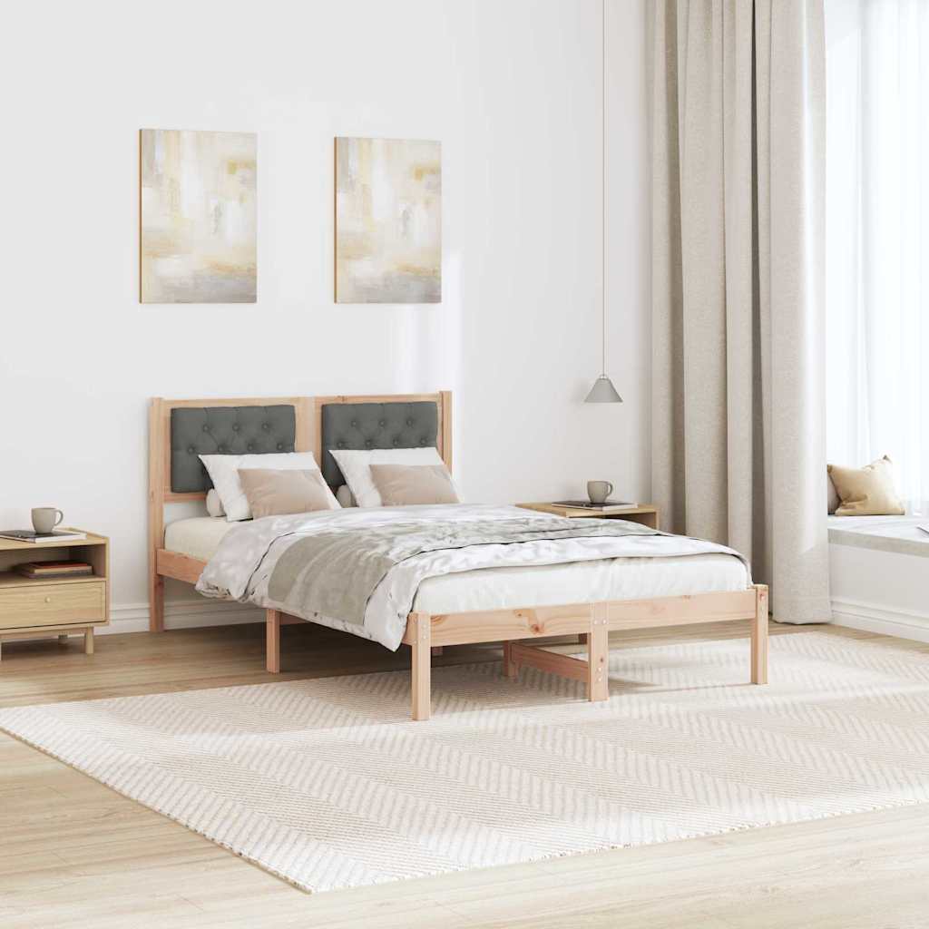 Bedframe Donkergrijs 135 x 190 cm Massief grenenhout is nu te koop bij PeponiXL, paradijselijk wonen!