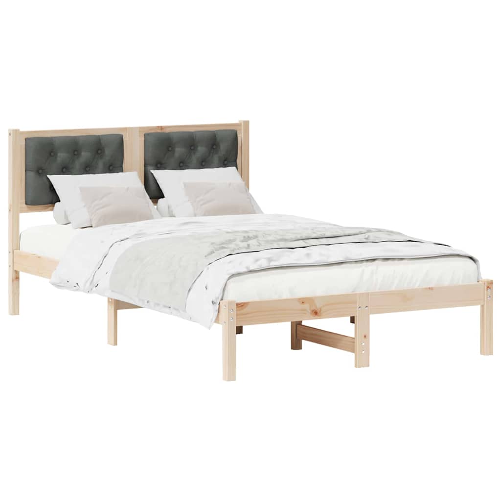 Bedframe Donkergrijs 135 x 190 cm Massief grenenhout is nu te koop bij PeponiXL, paradijselijk wonen!