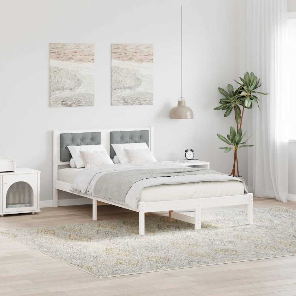 Bedframe Lichtgrijs 135 x 190 cm Massief grenenhout is nu te koop bij PeponiXL, paradijselijk wonen!