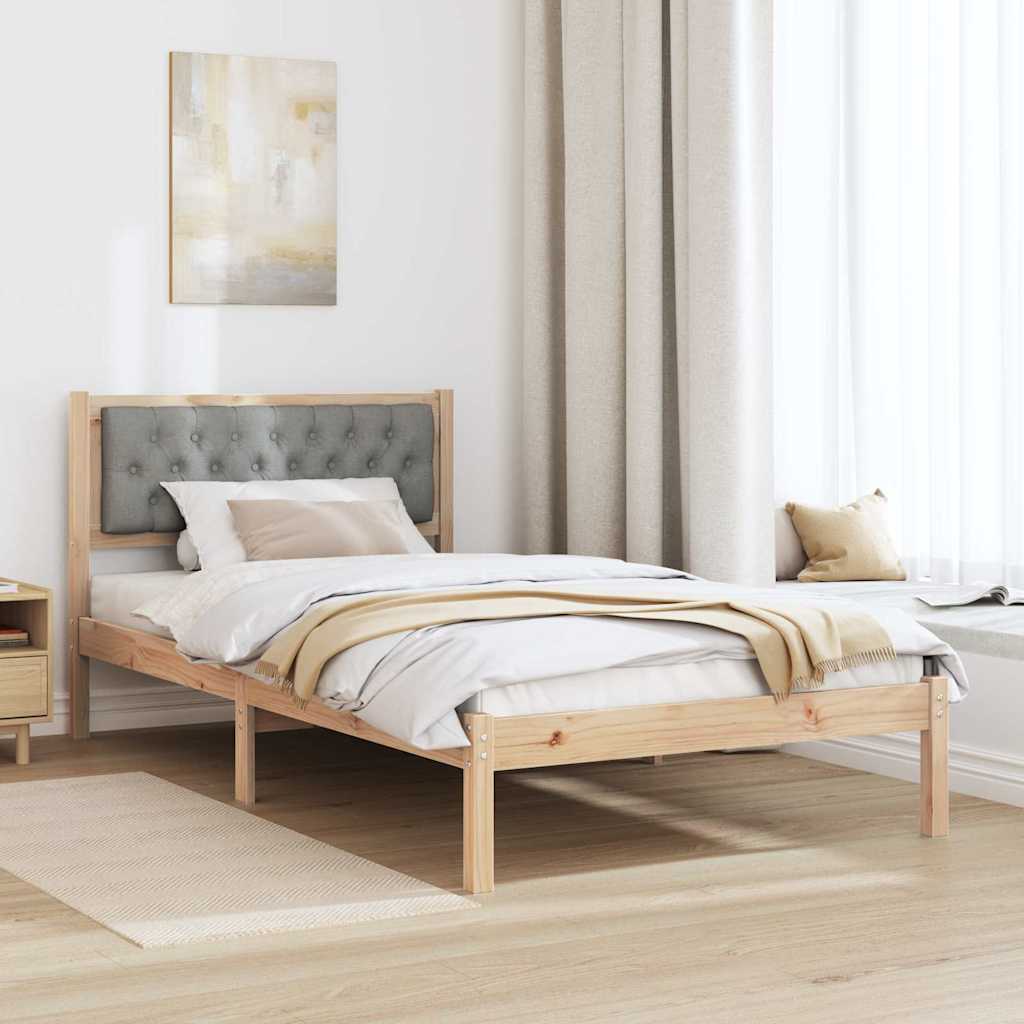 Bedframe Lichtgrijs 100 x 200 cm Massief grenenhout is nu te koop bij PeponiXL, paradijselijk wonen!