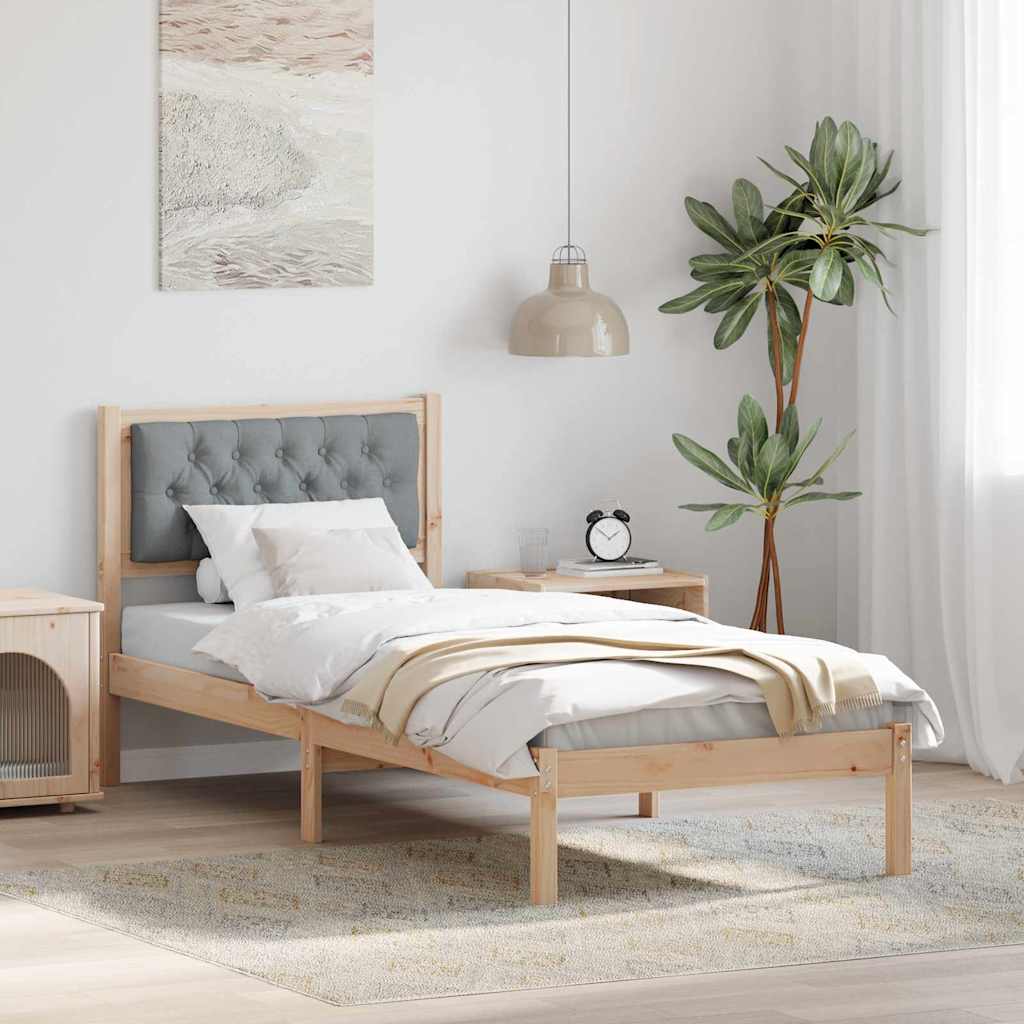 Bedframe Lichtgrijs 90 x 190 cm Massief grenenhout is nu te koop bij PeponiXL, paradijselijk wonen!