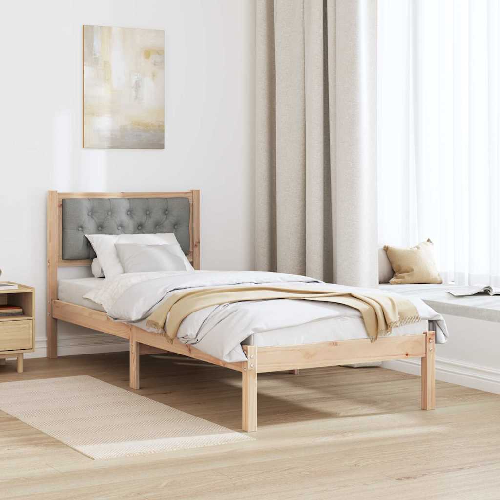 Bedframe Lichtgrijs 75 x 190 cm Massief grenenhout is nu te koop bij PeponiXL, paradijselijk wonen!