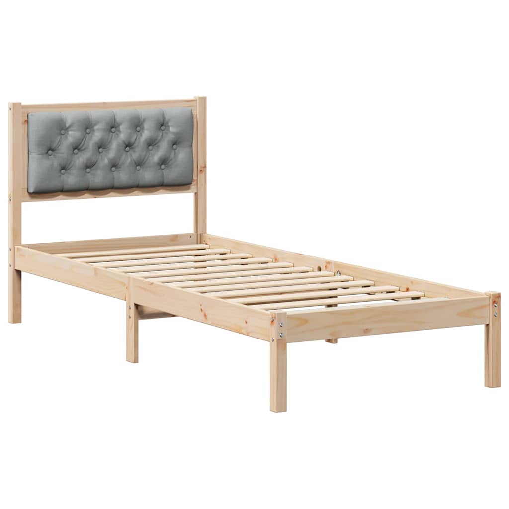 Bedframe Lichtgrijs 75 x 190 cm Massief grenenhout is nu te koop bij PeponiXL, paradijselijk wonen!
