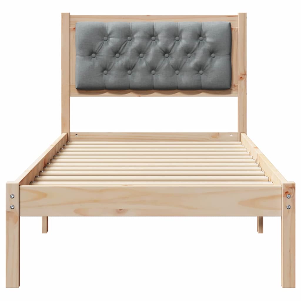 Bedframe Lichtgrijs 75 x 190 cm Massief grenenhout is nu te koop bij PeponiXL, paradijselijk wonen!