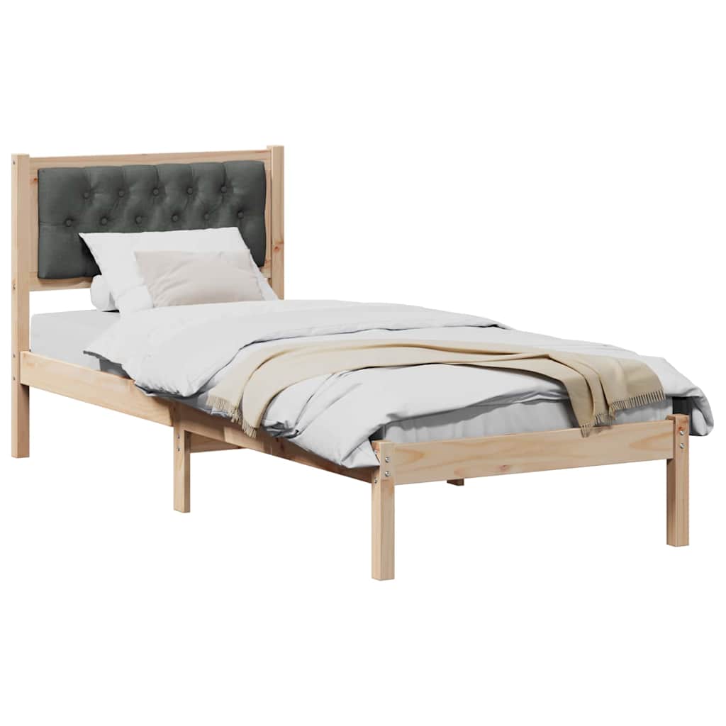 Bedframe Donkergrijs 75 x 190 cm Massief grenenhout is nu te koop bij PeponiXL, paradijselijk wonen!