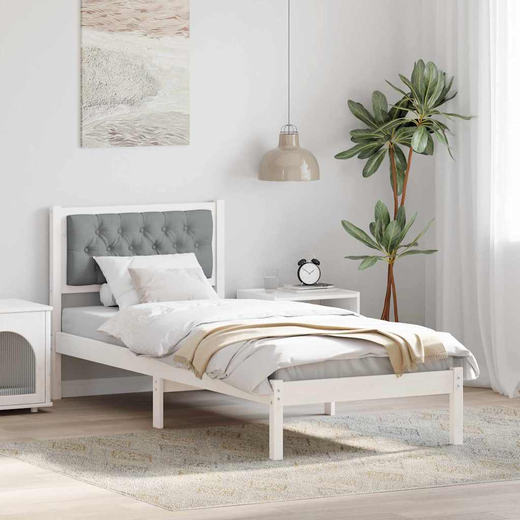 Bedframe Lichtgrijs 75 x 190 cm Massief grenenhout is nu te koop bij PeponiXL, paradijselijk wonen!