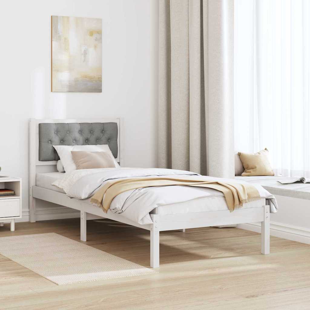 Bedframe Lichtgrijs 75 x 190 cm Massief grenenhout is nu te koop bij PeponiXL, paradijselijk wonen!