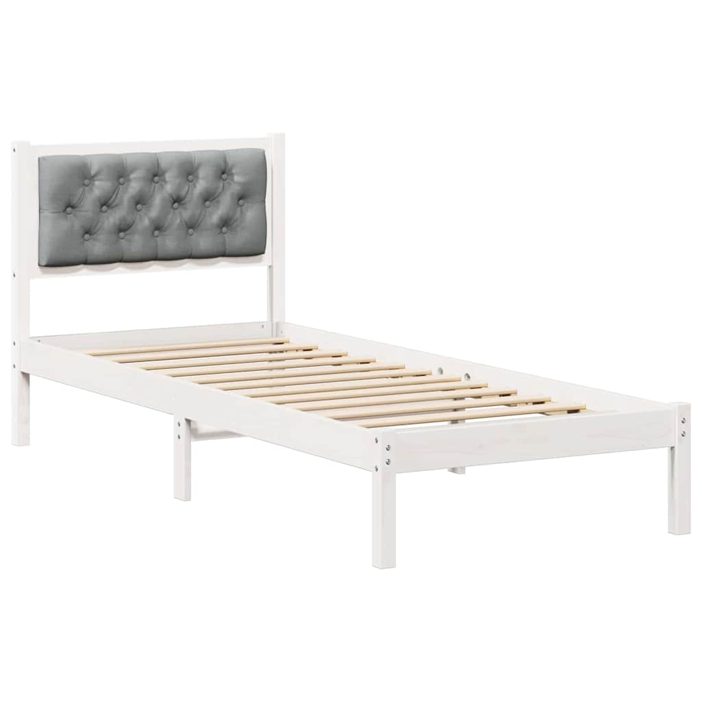 Bedframe Lichtgrijs 75 x 190 cm Massief grenenhout is nu te koop bij PeponiXL, paradijselijk wonen!