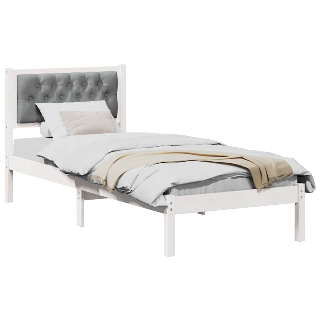 Bedframe Lichtgrijs 75 x 190 cm Massief grenenhout is nu te koop bij PeponiXL, paradijselijk wonen!