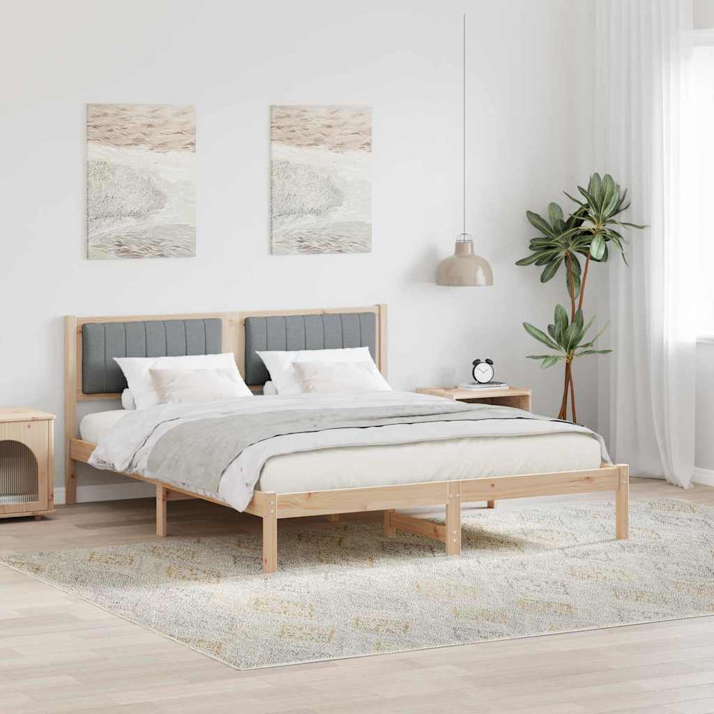 Bedframe met Gevoerd Hoofdgedeelte Lichtgrijs 160 x 200 cm is nu te koop bij PeponiXL, paradijselijk wonen!