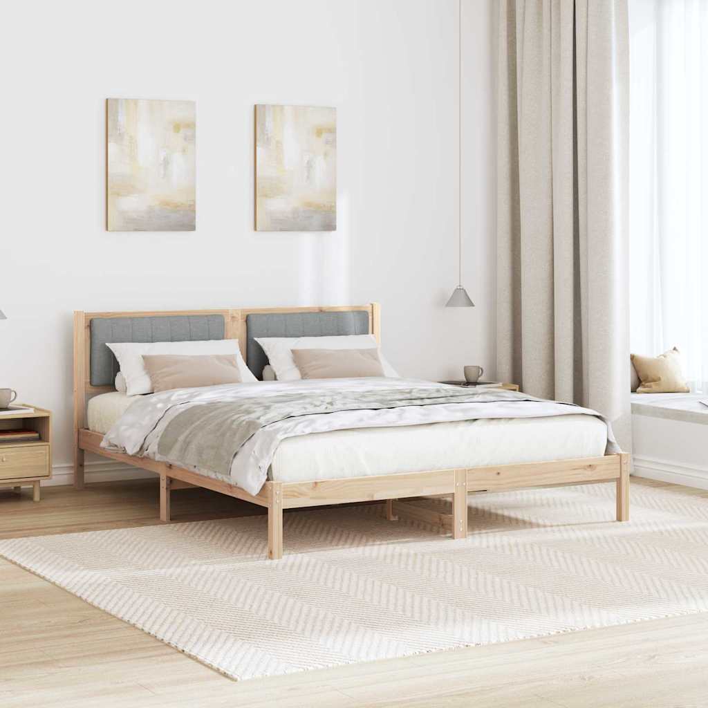 Bedframe met Gevoerd Hoofdgedeelte Lichtgrijs 160 x 200 cm is nu te koop bij PeponiXL, paradijselijk wonen!