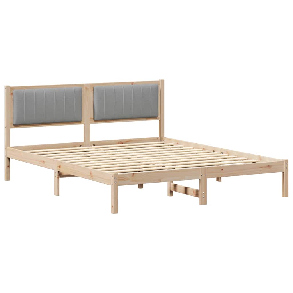 Bedframe met Gevoerd Hoofdgedeelte Lichtgrijs 160 x 200 cm is nu te koop bij PeponiXL, paradijselijk wonen!
