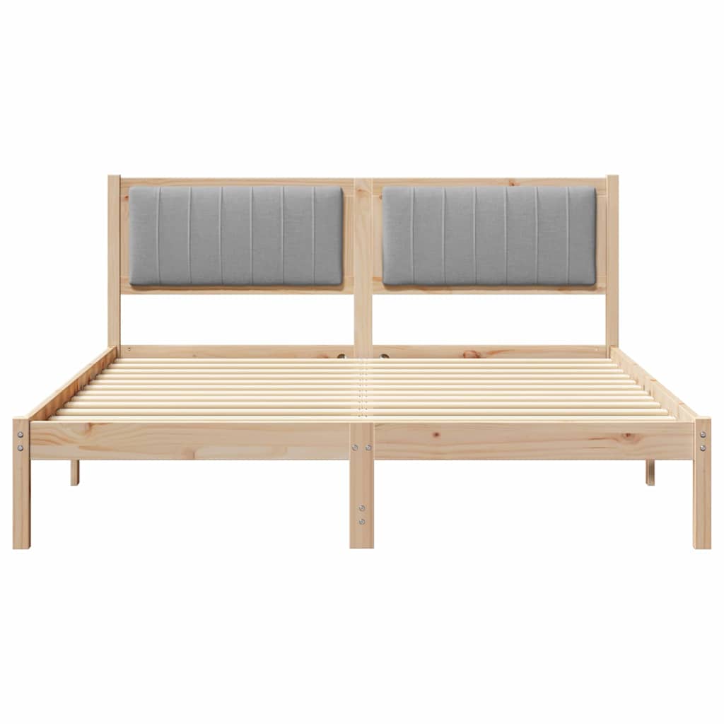 Bedframe met Gevoerd Hoofdgedeelte Lichtgrijs 160 x 200 cm is nu te koop bij PeponiXL, paradijselijk wonen!
