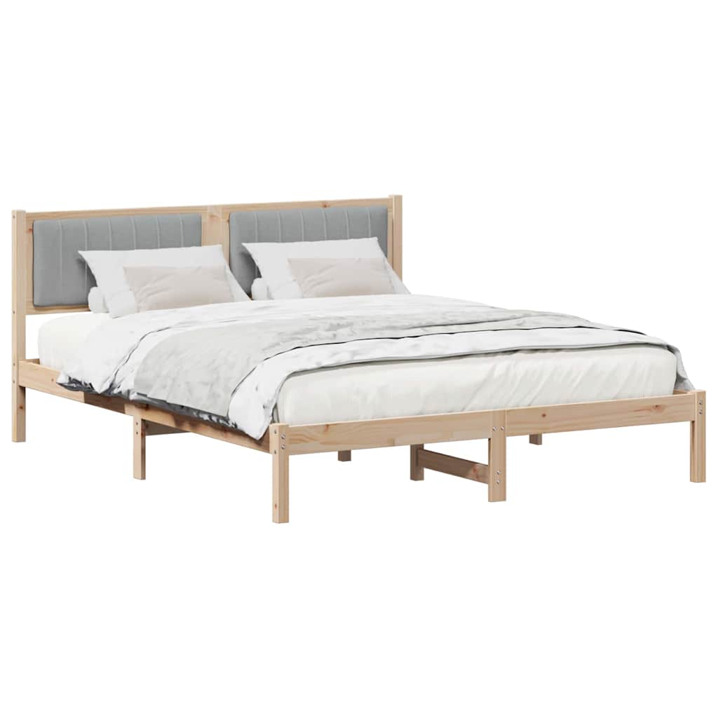 Bedframe met Gevoerd Hoofdgedeelte Lichtgrijs 160 x 200 cm is nu te koop bij PeponiXL, paradijselijk wonen!