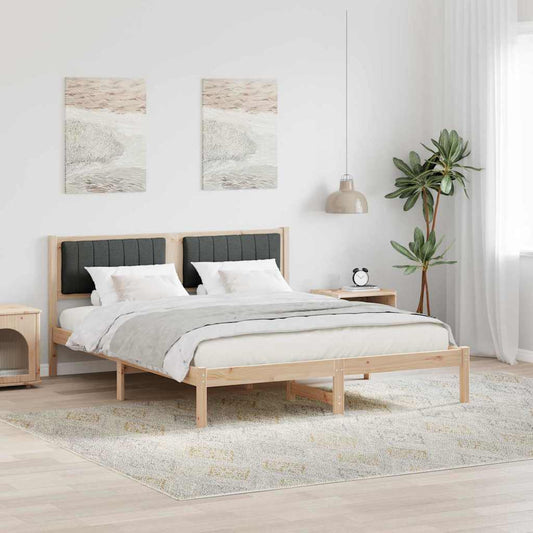 Bedframe met Gevoerd Hoofdgedeelte Donkergrijs 160 x 200 cm is nu te koop bij PeponiXL, paradijselijk wonen!