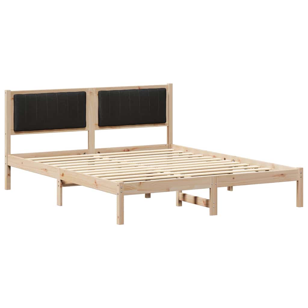 Bedframe met Gevoerd Hoofdgedeelte Zwart 160 x 200 cm is nu te koop bij PeponiXL, paradijselijk wonen!