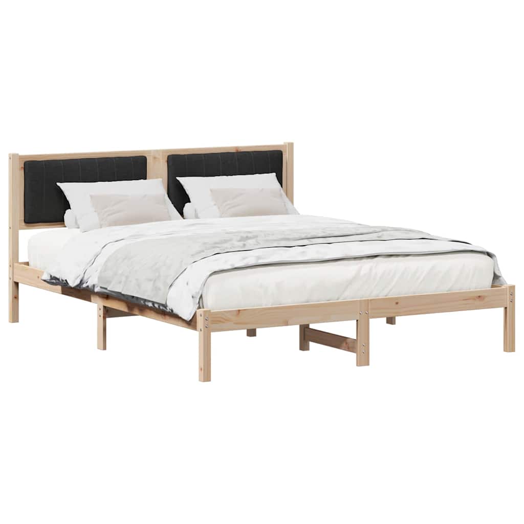 Bedframe met Gevoerd Hoofdgedeelte Zwart 160 x 200 cm is nu te koop bij PeponiXL, paradijselijk wonen!