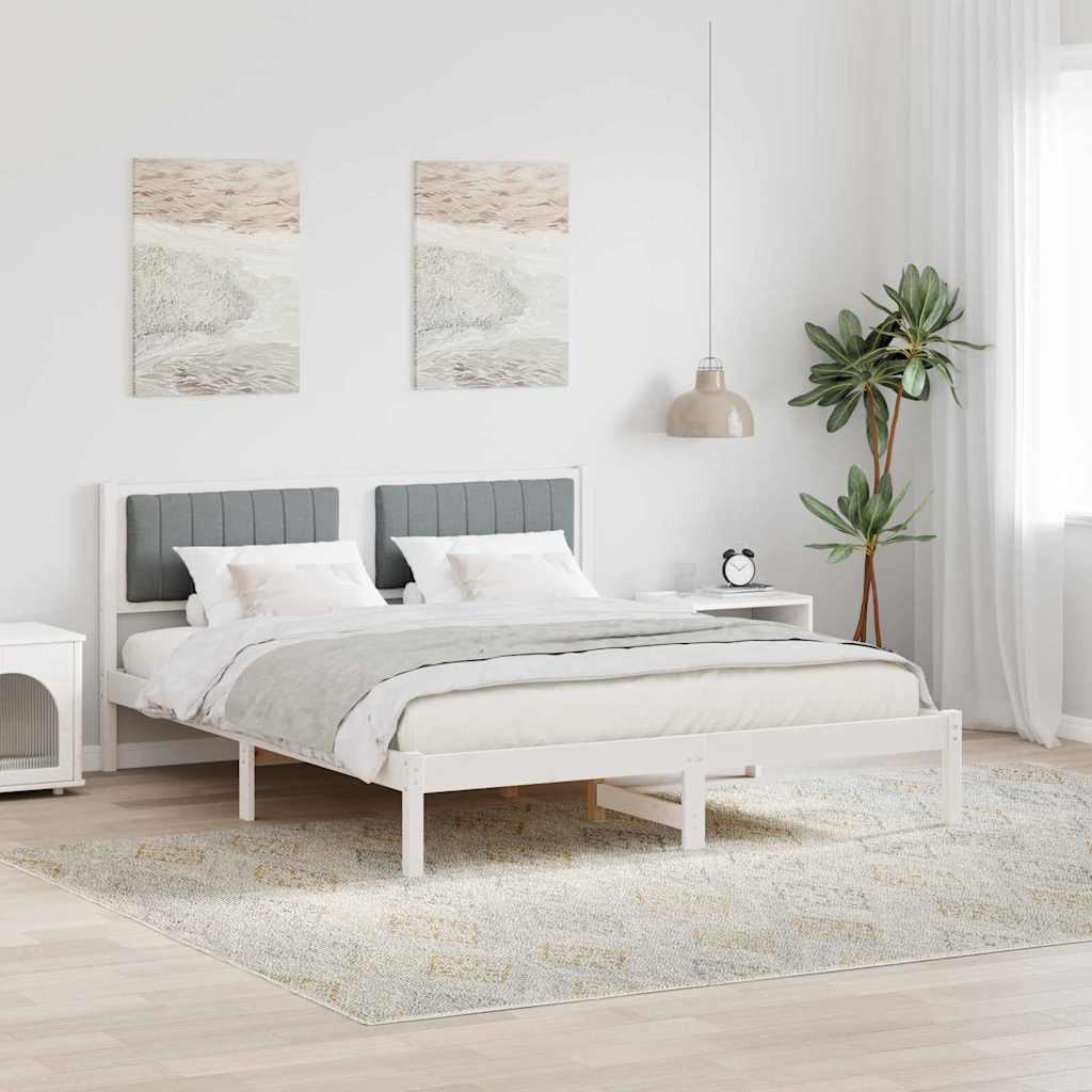 Bedframe met Gevoerd Hoofdgedeelte Lichtgrijs 160 x 200 cm is nu te koop bij PeponiXL, paradijselijk wonen!