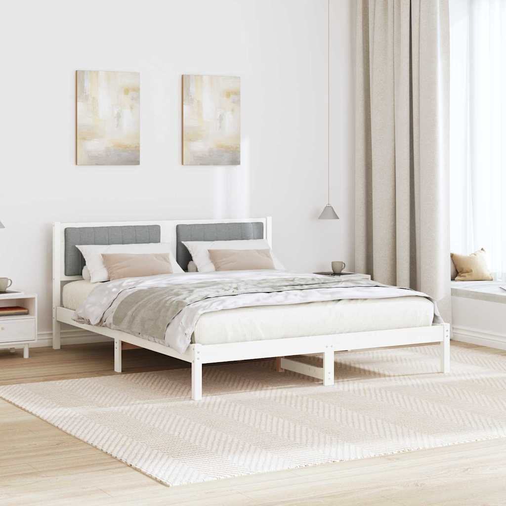 Bedframe met Gevoerd Hoofdgedeelte Lichtgrijs 160 x 200 cm is nu te koop bij PeponiXL, paradijselijk wonen!
