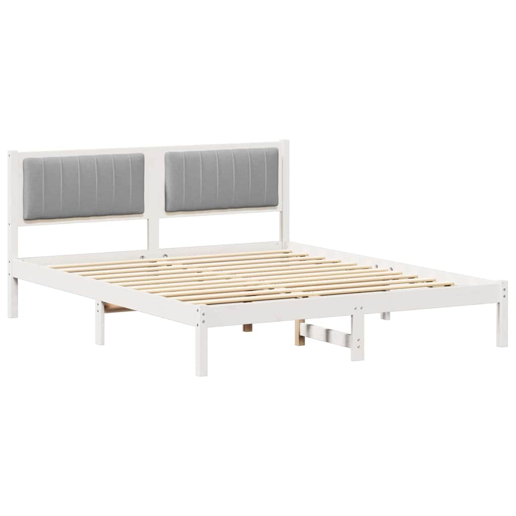 Bedframe met Gevoerd Hoofdgedeelte Lichtgrijs 160 x 200 cm is nu te koop bij PeponiXL, paradijselijk wonen!