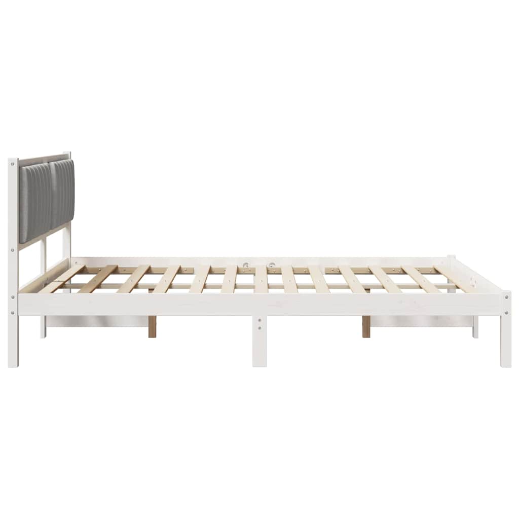 Bedframe met Gevoerd Hoofdgedeelte Lichtgrijs 160 x 200 cm is nu te koop bij PeponiXL, paradijselijk wonen!