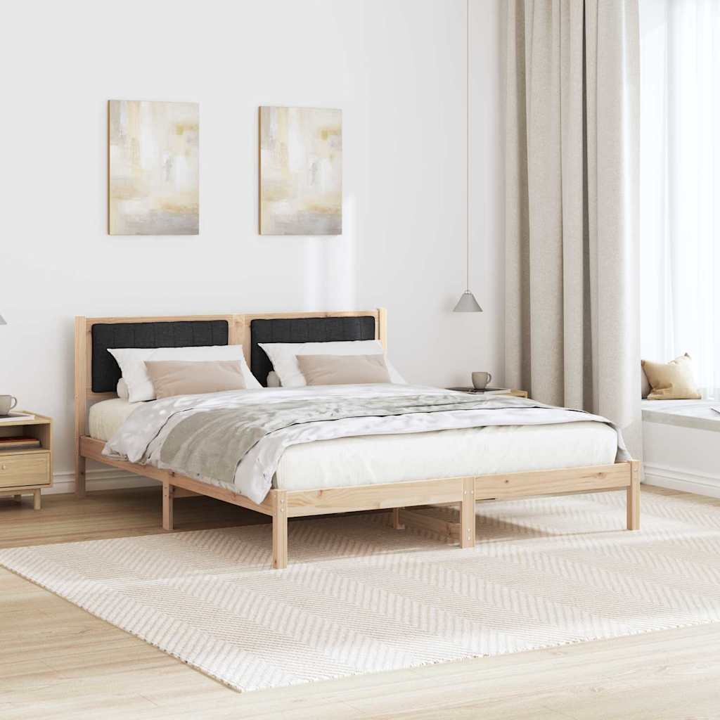 Bedframe met Gevoerd Hoofdgedeelte Zwart 150 x 200 cm is nu te koop bij PeponiXL, paradijselijk wonen!