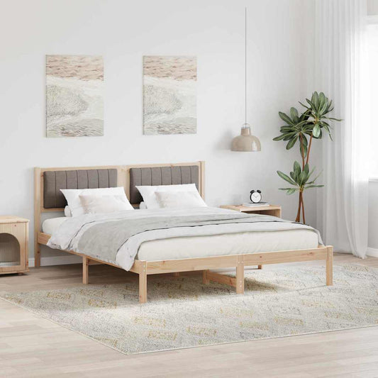 Bedframe met Gevoerd Hoofdgedeelte Taupe 150 x 200 cm is nu te koop bij PeponiXL, paradijselijk wonen!