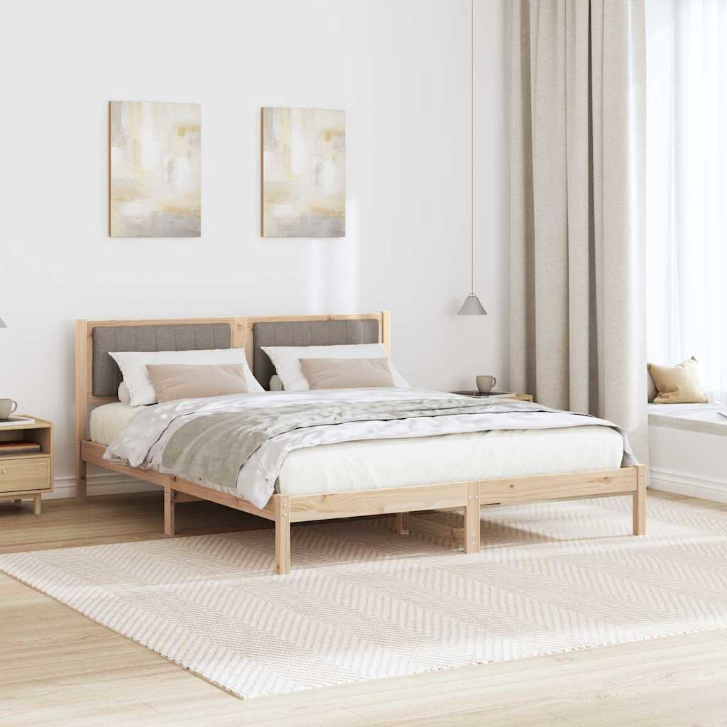 Bedframe met Gevoerd Hoofdgedeelte Taupe 150 x 200 cm is nu te koop bij PeponiXL, paradijselijk wonen!