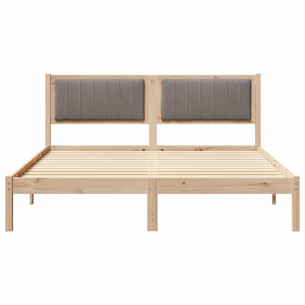 Bedframe met Gevoerd Hoofdgedeelte Taupe 150 x 200 cm is nu te koop bij PeponiXL, paradijselijk wonen!