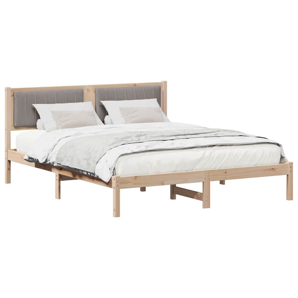 Bedframe met Gevoerd Hoofdgedeelte Taupe 150 x 200 cm is nu te koop bij PeponiXL, paradijselijk wonen!