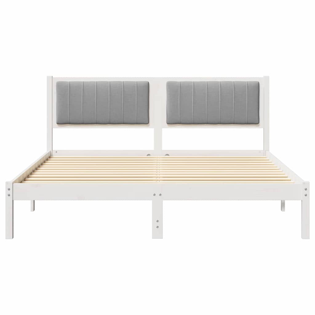 Bedframe met Gevoerd Hoofdgedeelte Lichtgrijs 150 x 200 cm is nu te koop bij PeponiXL, paradijselijk wonen!