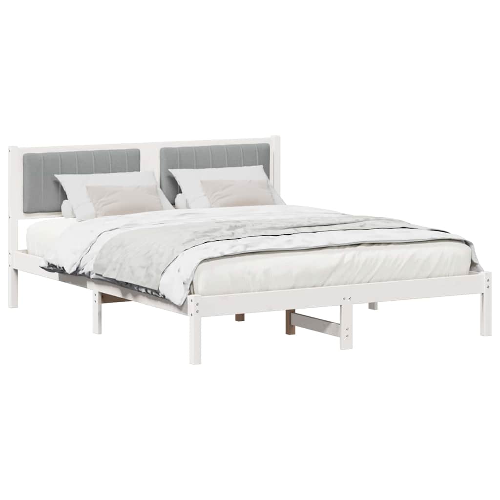 Bedframe met Gevoerd Hoofdgedeelte Lichtgrijs 150 x 200 cm is nu te koop bij PeponiXL, paradijselijk wonen!