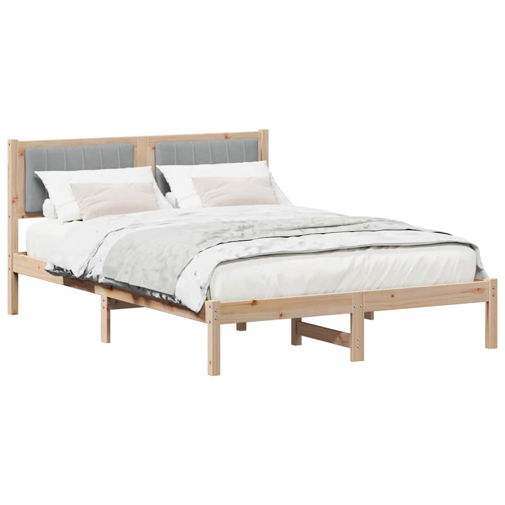 Bedframe met Gevoerd Hoofdgedeelte Lichtgrijs 140 x 200 cm is nu te koop bij PeponiXL, paradijselijk wonen!