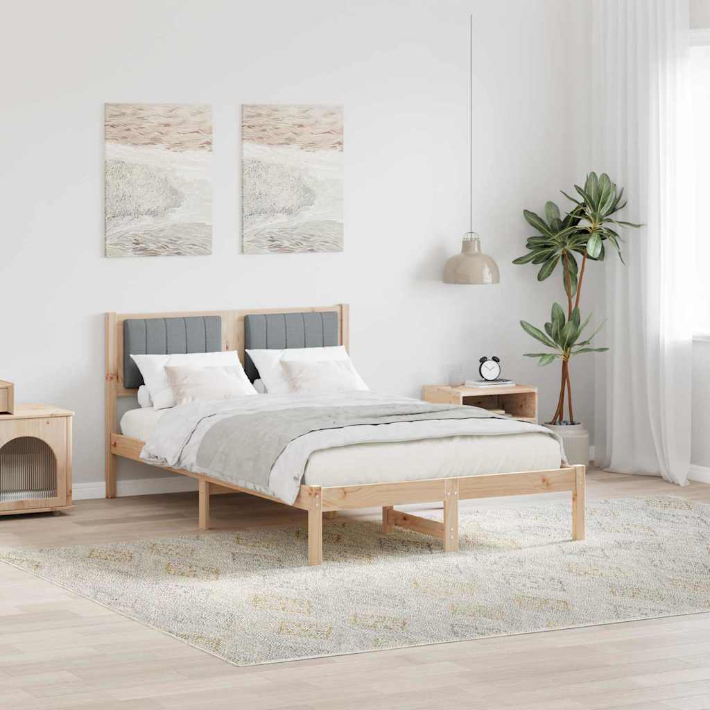 Bedframe met Gevoerd Hoofdgedeelte Lichtgrijs 120 x 200 cm is nu te koop bij PeponiXL, paradijselijk wonen!
