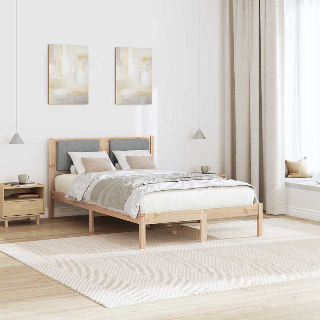 Bedframe met Gevoerd Hoofdgedeelte Lichtgrijs 120 x 200 cm is nu te koop bij PeponiXL, paradijselijk wonen!