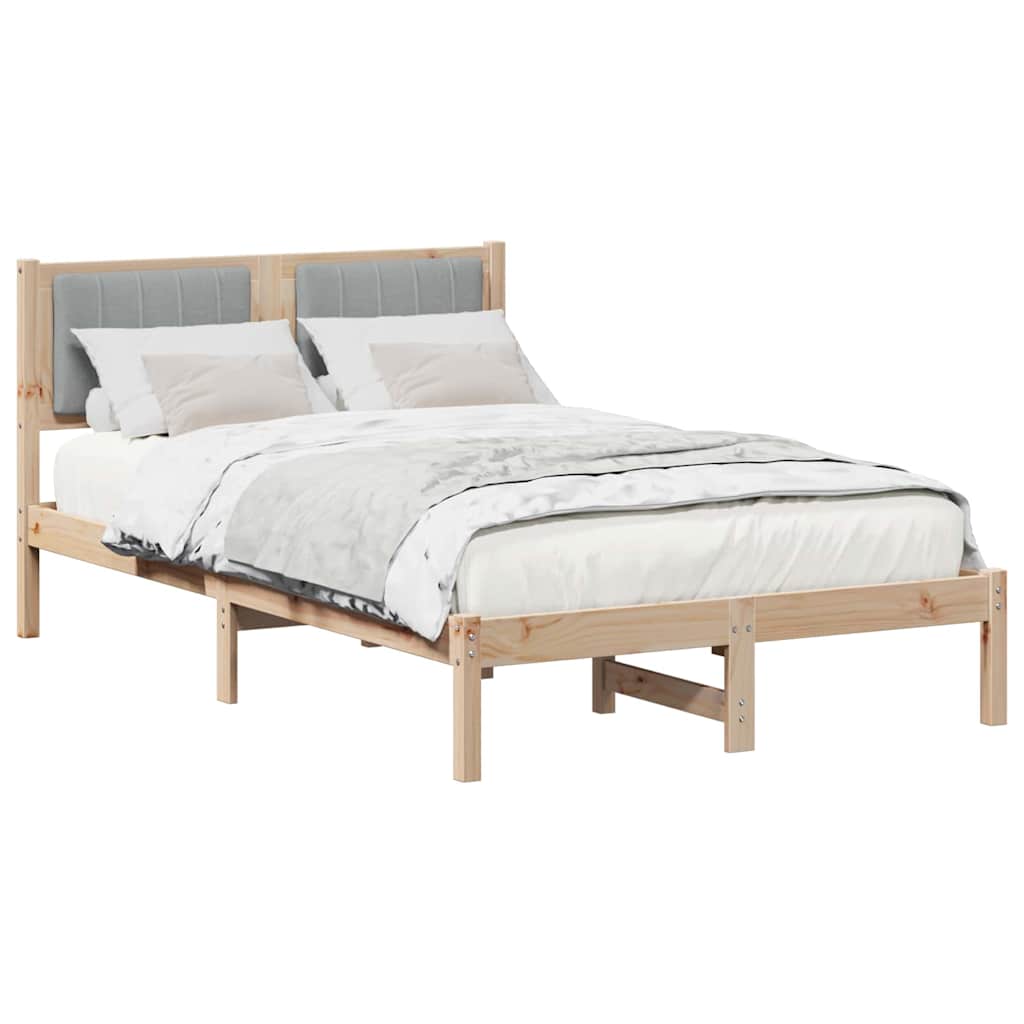 Bedframe met Gevoerd Hoofdgedeelte Lichtgrijs 120 x 200 cm is nu te koop bij PeponiXL, paradijselijk wonen!